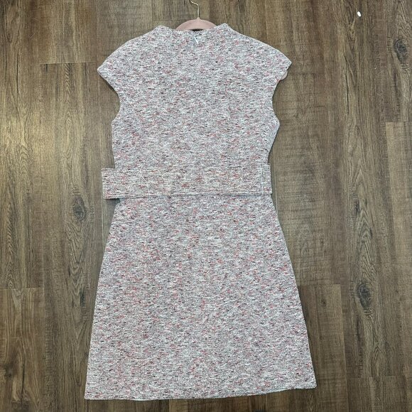 Theory Mod Belted Dress Size 10 Sheath Red White Work Career Office Classic - Picture 6 of 9